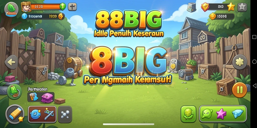 Screenshot gameplay 88BIG yang menunjukkan karakter dan sumber daya.