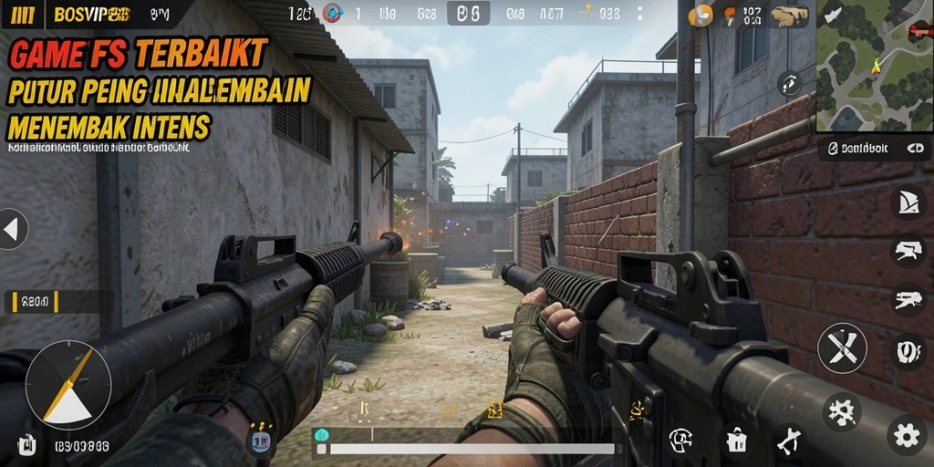 Tampilan gameplay epik dalam pertempuran FPS.