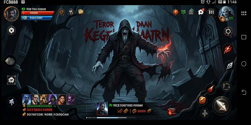 Tangkapan layar FC888 menampilkan suasana mencekam dalam gameplay Horror.