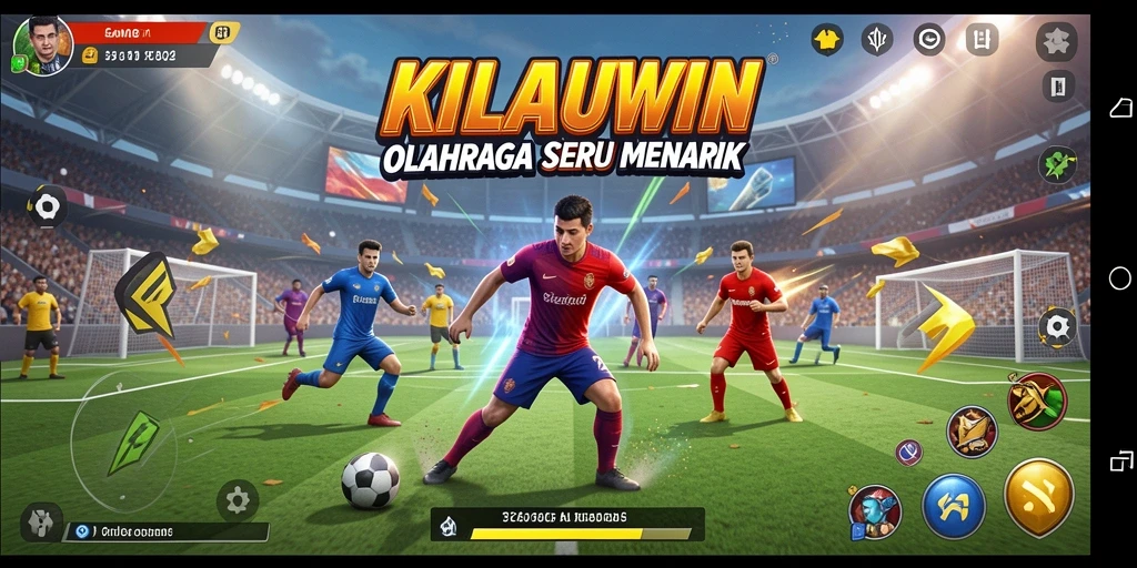 Tampilan utama gameplay KILAUWIN dengan aksi pertandingan olahraga yang seru.