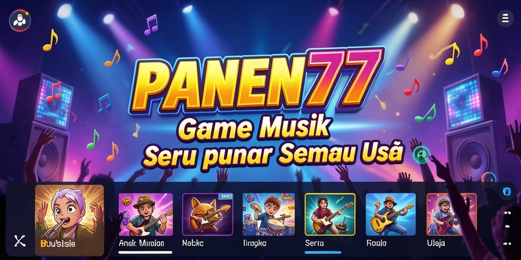 Tampilan gameplay interaktif dari PANEN77 yang penuh warna dan seru.